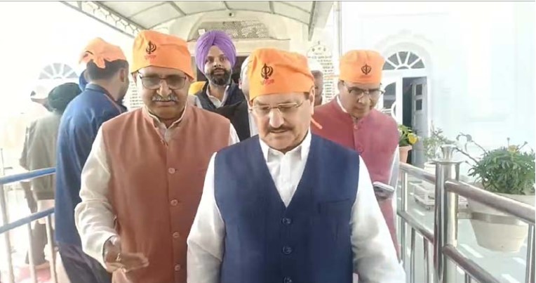 ਕੇਂਦਰੀ ਮੰਤਰੀ JP ਨੱਢਾ ਸ੍ਰੀ ਕੇਸਗੜ੍ਹ ਸਾਹਿਬ ਤੇ ਹੋਏ ਨਮਸਤਕ